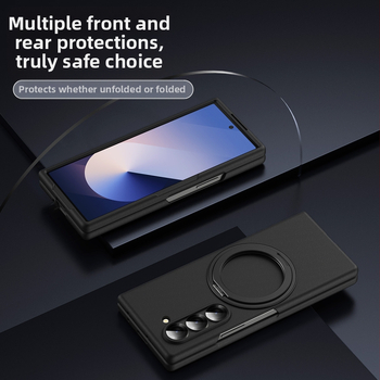 Obal Samsung zFold6 s otočnou podporou a magnetickým obalom – PC materiál, povrch horúcou tlačou, odvádzanie tepla, odolnosť voči opotrebeniu, proti otlačkom prstov