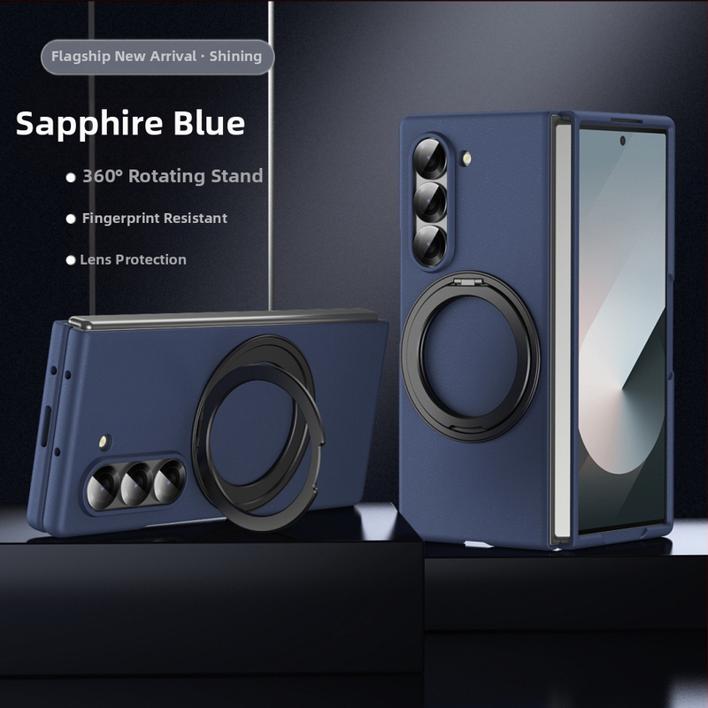 Obal Samsung zFold6 s otočnou podporou a magnetickým obalom – PC materiál, povrch horúcou tlačou, odvádzanie tepla, odolnosť voči opotrebeniu, proti otlačkom prstov