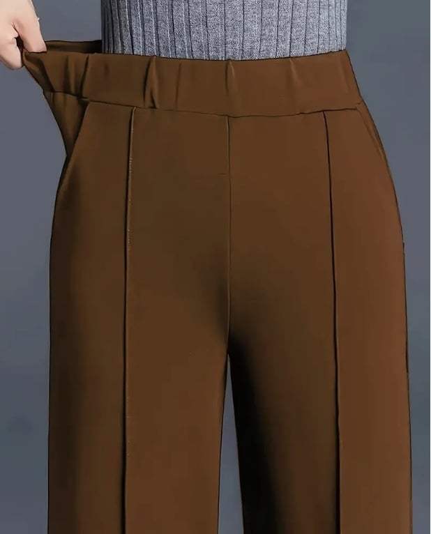 Női széles Lábú nadrág, elasztikus derék, poliészter 90–95%, casual, tavasz 2025, YDS