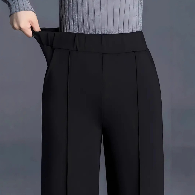 Női széles Lábú nadrág, elasztikus derék, poliészter 90–95%, casual, tavasz 2025, YDS