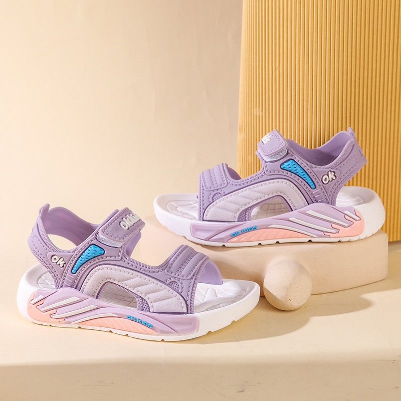 Cartoon mintájú gyerek strandpapucs, PVC felső és talp, Velcro-zárás, 1–12 éveseknek