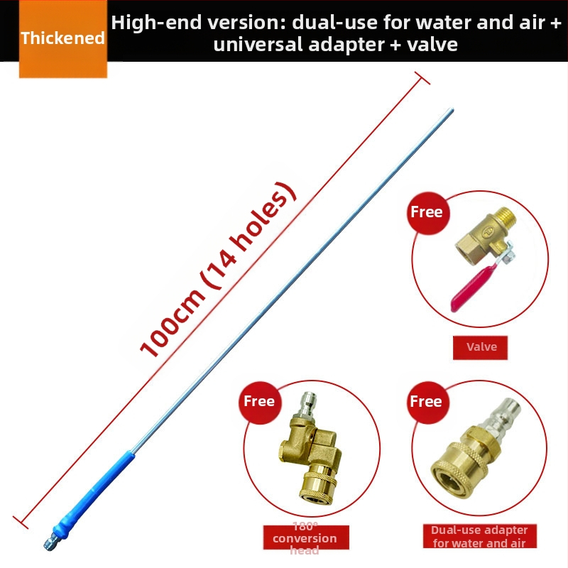 Trans portlīdzekļu ūdens tvertnes tīrīšanas pistole - bez demontāžas, dubults lietojums ūdens un gāze, nerūsējošā tērauda galva un rokturis, augsts spiediens, izsmidzināšanas attālums 3 m