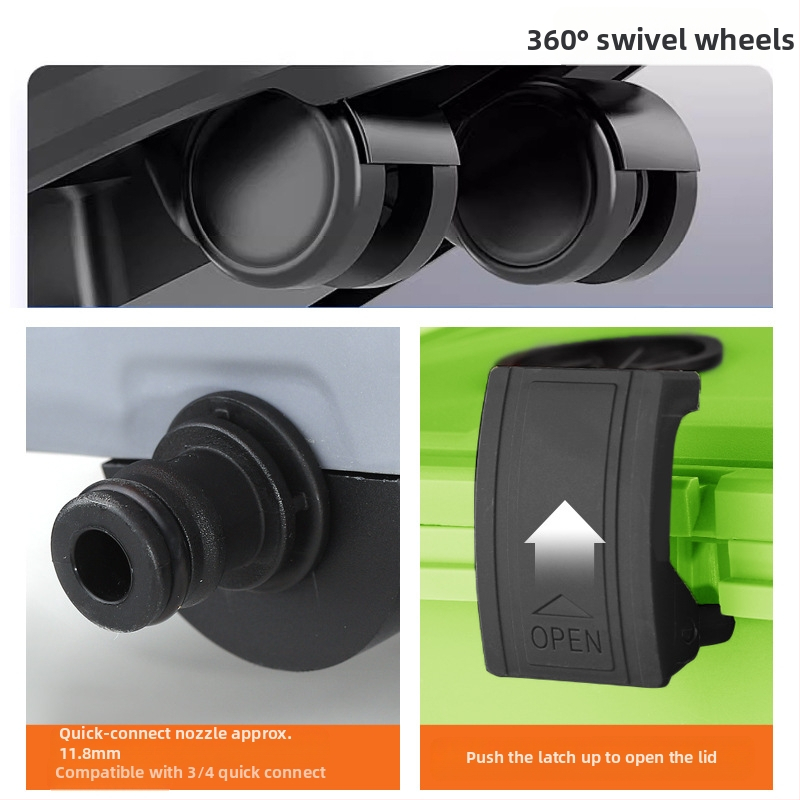 YiFun PP saliekamais spainis ar Li-ion akumulatora ūdens pistoli augsta spiediena automašīnu mazgāšanai