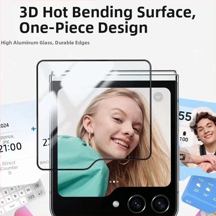 Temperēts stikla priekšējā ekrāna aizsargs Samsung Galaxy Z Flip5 ārējam ekrānam un Z Fold5 mazajam ekrānam, HD skaidrība, privātuma aizsardzība, pret pirkstu nospiedumiem, izturīgs pret triecieniem