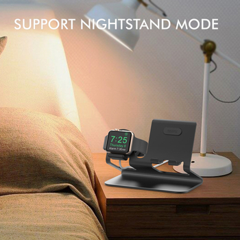 AhaStyle настолен държач за Apple iPhone и Apple Watch – 2-в-1, алуминиева сплав, универсална съвместимост