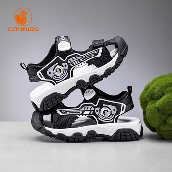 CAMKiDS fiúknak zárt orrú szandálok, nyár 2025, csúszásmentes puha MD talppal, 4–6 éveseknek