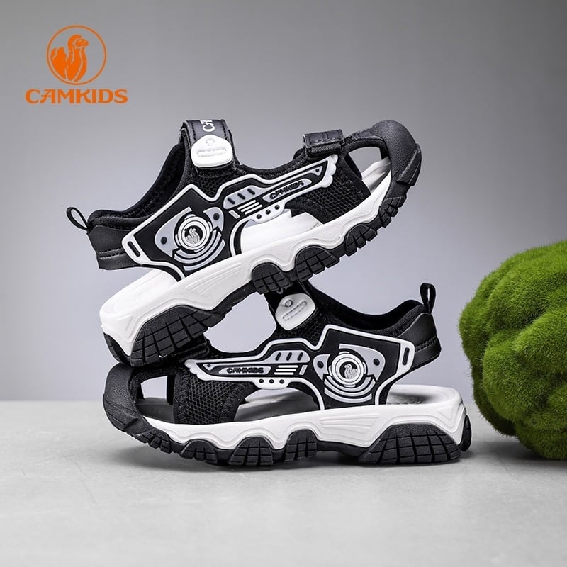 CAMKiDS fiúknak zárt orrú szandálok, nyár 2025, csúszásmentes puha MD talppal, 4–6 éveseknek