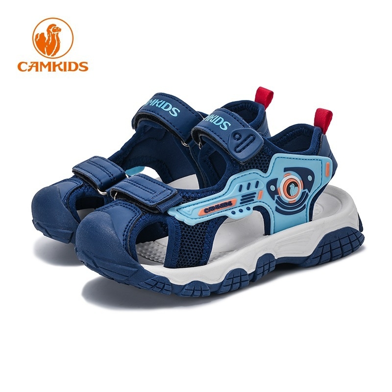 CAMKiDS fiúknak zárt orrú szandálok, nyár 2025, csúszásmentes puha MD talppal, 4–6 éveseknek