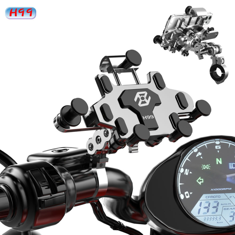 BIPINOR H99 Θήκη κινητού για μοτοσικλέτα πλοήγησης, βάση με απορρόφηση κραδασμών и περιστροφή 360° για Honda, Yamaha, BMW και Wuyang Haojue