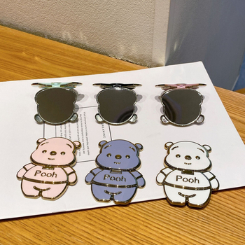 Сгъваем държач за телефон във форма на мечка — пластмасов материал, карикатурен дизайн, общ модел, поддръжка за персонализация