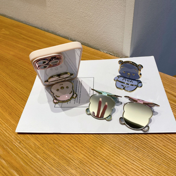 Сгъваем държач за телефон във форма на мечка — пластмасов материал, карикатурен дизайн, общ модел, поддръжка за персонализация