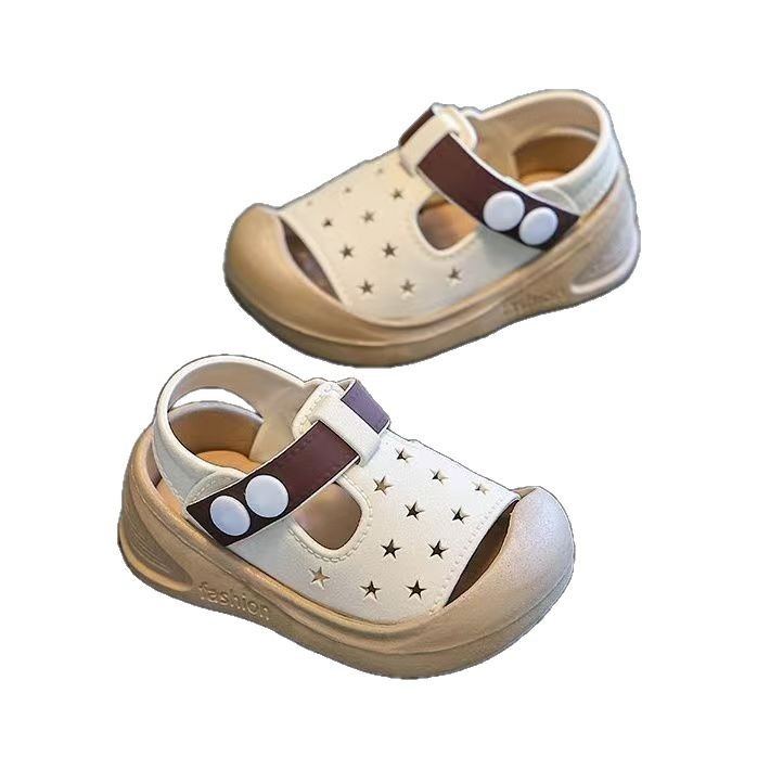 Uniszex PVC Velcro-sandálok 1–3 éveseknek, karikatúra mintával