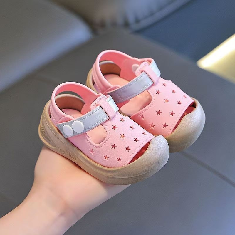 Uniszex PVC Velcro-sandálok 1–3 éveseknek, karikatúra mintával