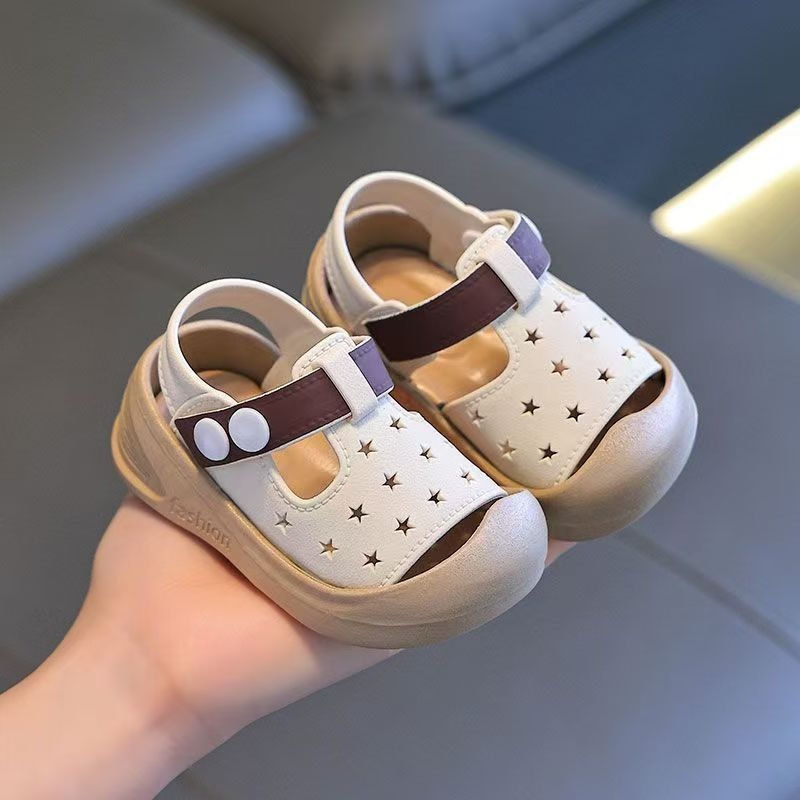 Uniszex PVC Velcro-sandálok 1–3 éveseknek, karikatúra mintával