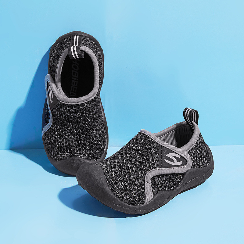 Gyerekeknek készült hálós cipő Velcro zárás, lélegző PU felső, TPR talp, könnyű, csúszásmentes és kopásálló
