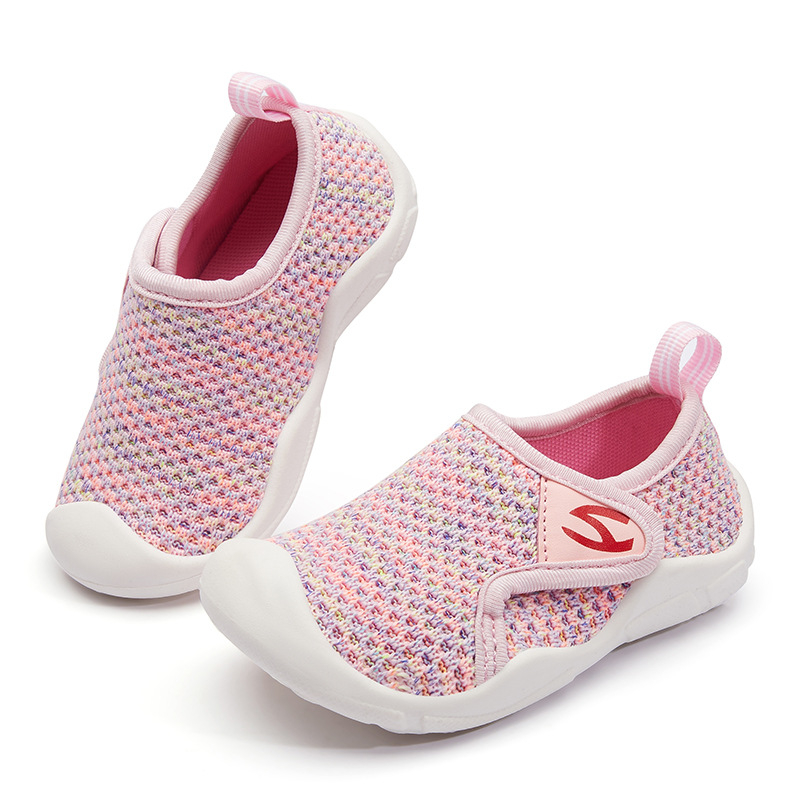 Gyerekeknek készült hálós cipő Velcro zárás, lélegző PU felső, TPR talp, könnyű, csúszásmentes és kopásálló