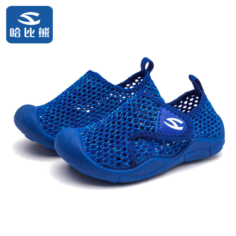 Gyerekeknek készült hálós cipő Velcro zárás, lélegző PU felső, TPR talp, könnyű, csúszásmentes és kopásálló