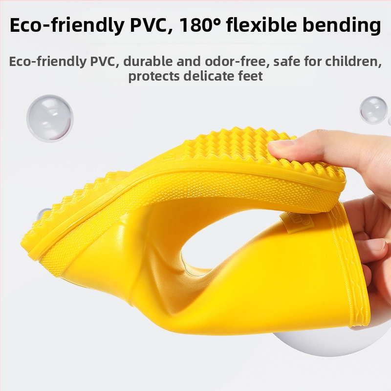 Дъждовни ботуши за деца PVC водоустойчиви, антиплъзгаща мека подметка, нисък ток 1–3 см