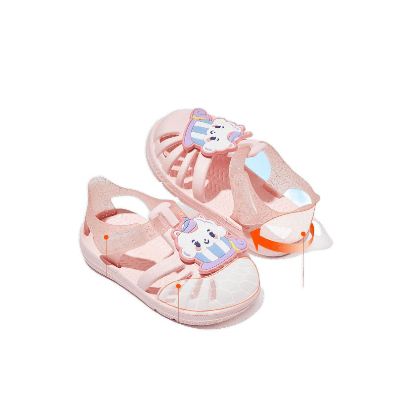 Dječje ljetne sandale za bebe i malu djecu, jelly sandale s cartoon dizajnom, protuklizna potplat, zatvaranje na Velcro, za plažu i vodene igre