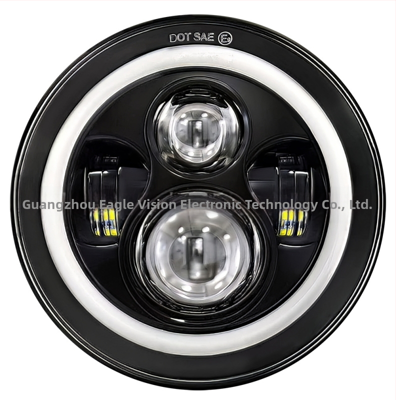 LED фар за автомобил – Wrangler светодиоден фар за офроуд и мотоциклети, корпус от авиационен алуминий 6063 + PC леща, отражателна чашка, модел YSJ01-MMRDD, съвместим с Wrangler и офроуд превозни средства