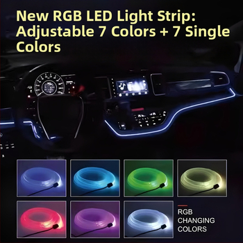 Automobiļa iekšējais apgaismojums RGB ambientsapgaismojums ar lietotnes kontroli, USB pogas tips, 5V, 1.5W, MMA