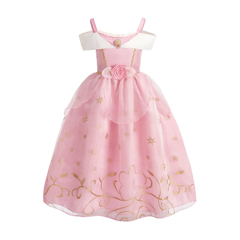 Lányoknak szóló hercegnő ruha rövid ujjú, nyomtatott poliészter anyag, pamut bélés, mintázat: csíkok, virágok, pöttyök, 3–8 éveseknek