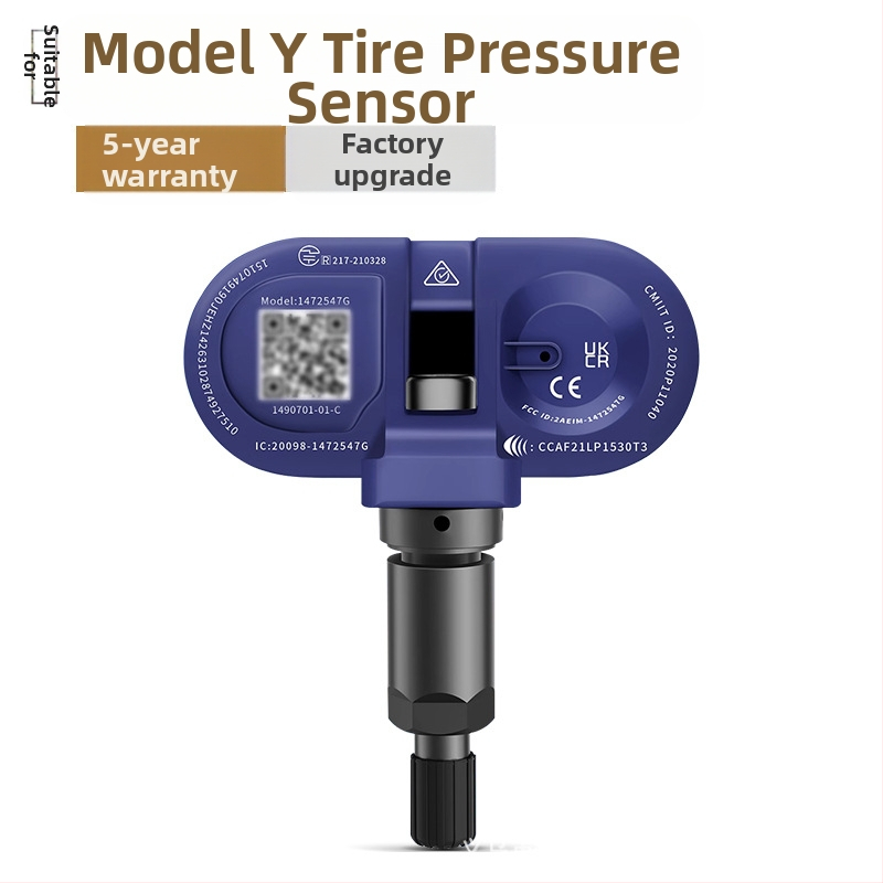 TPMS sensori Tesla Model 3/Y/S/X – OE saderīgs iebūvēts riepu spiediena sensors, modelis 1490701-01-B, mērījumu diapazons 1.0–4.0 bar, precizitāte ±0.1 bar