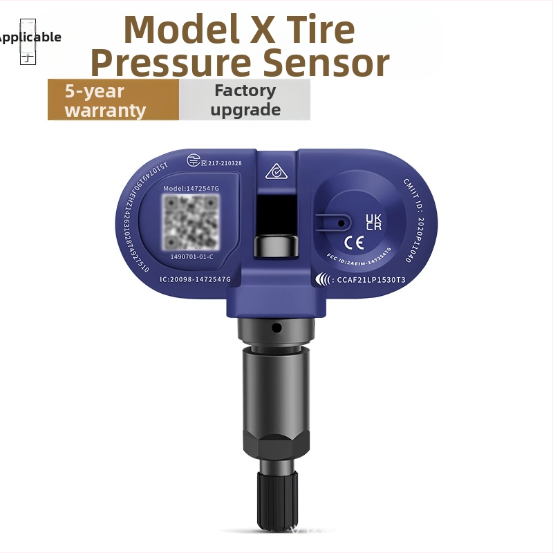 TPMS sensori Tesla Model 3/Y/S/X – OE saderīgs iebūvēts riepu spiediena sensors, modelis 1490701-01-B, mērījumu diapazons 1.0–4.0 bar, precizitāte ±0.1 bar