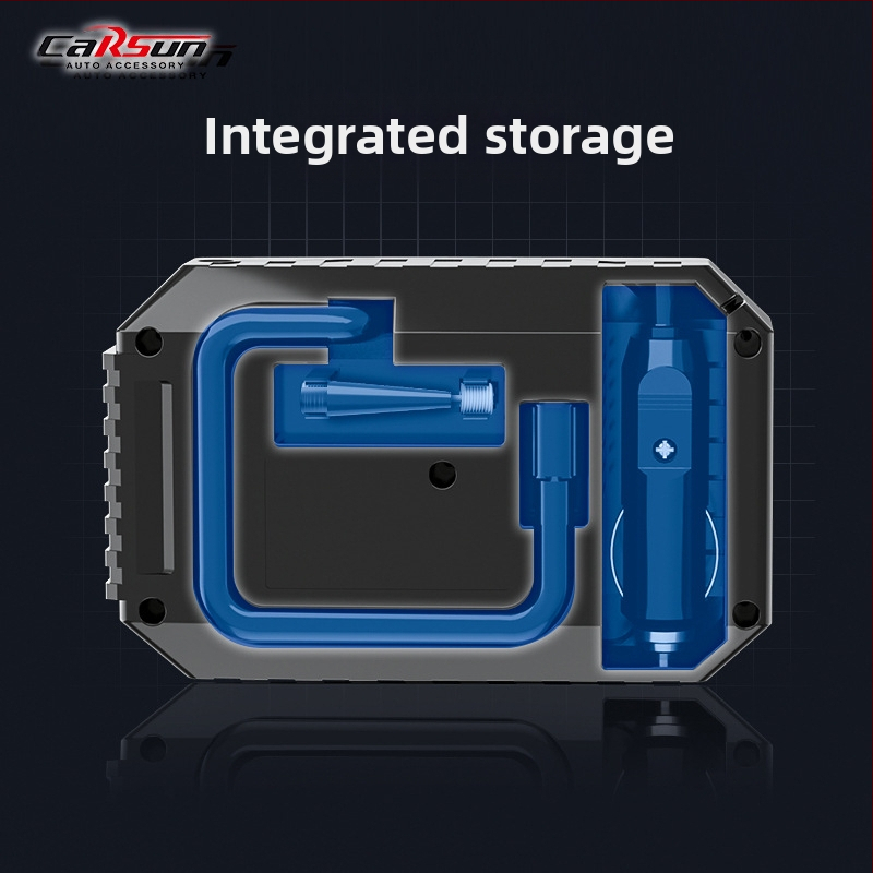 Електрическа мини помпа за автомобилни гуми с нощно осветление, 12V, 80W, 25 л/мин, захранване от батерия, 3 м кабел