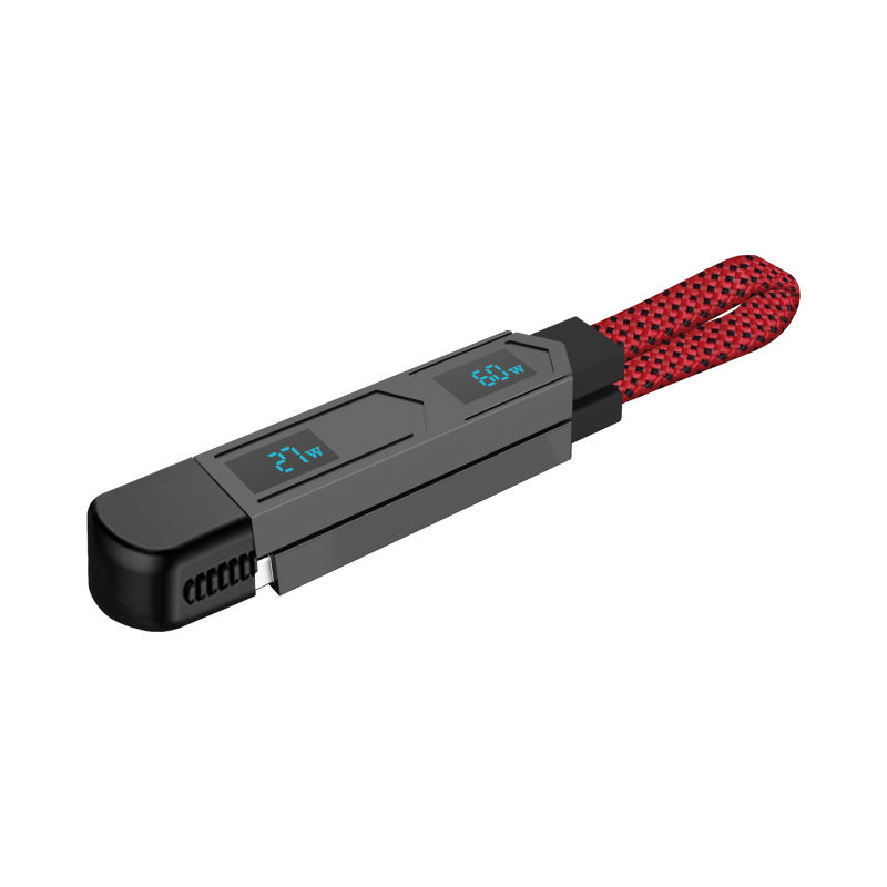Winrel magnētisks 4-in-1 ātrās uzlādes kabelis ar digitālo displeju, Lightning un USB-C savienojumiem, 60W