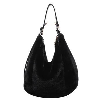 Tote táska, utcai divat, plüss, dumpling-stílusú forma, zipzárral záródó (2024 téli szezon)