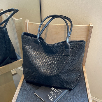 BUDBAO Tote чанта от PU с цип, полиестерна подплата, хоризонтална квадратна форма, двойни презрамки