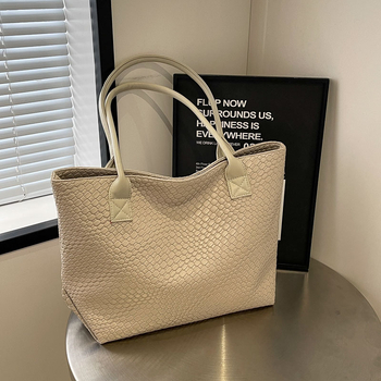 BUDBAO Tote чанта от PU с цип, полиестерна подплата, хоризонтална квадратна форма, двойни презрамки