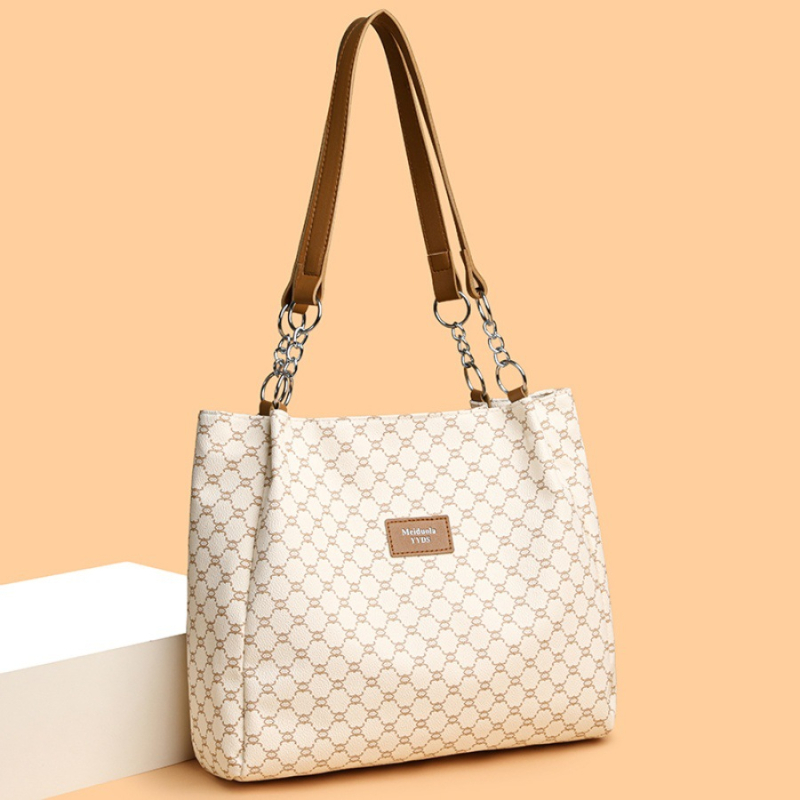 Дамска чанта през рамо от PU кожа в урбан минималистичен стил, хоризонтална квадратна форма, цип за затваряне и вътрешен джоб с цип