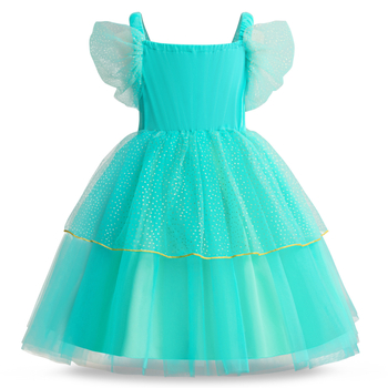 Κορίτσι Φόρεμα Princess Jasmine από τον Αλαντίν με ιμάντες | Ύφασμα μείγματος βαμβακιού, κύριο ύφασμα πολυεστέρας, επένδυση πολυεστέρας, για ηλικίες 3–8 ετών (100–140 cm), Άνοιξη 2024