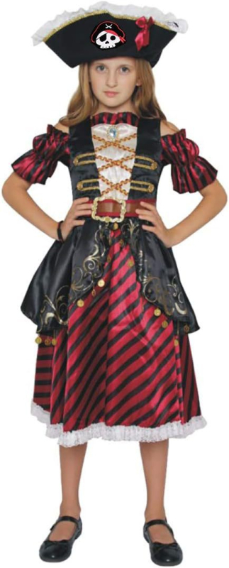 Детски косплей костюм за Хелоуин Pirates of the Caribbean - унисекс, полиестерна тъкан 90-95%, за игри и ролеви изпълнения, пролет 2025