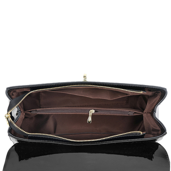 Női kézitáska, leopárd mintás tote, nagy kapacitású (PU bőr, horizontális négyzetes forma, záras lezárás, poliészter bélés, belső réteg)