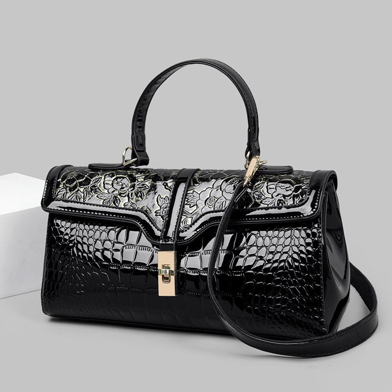 Női kézitáska, leopárd mintás tote, nagy kapacitású (PU bőr, horizontális négyzetes forma, záras lezárás, poliészter bélés, belső réteg)