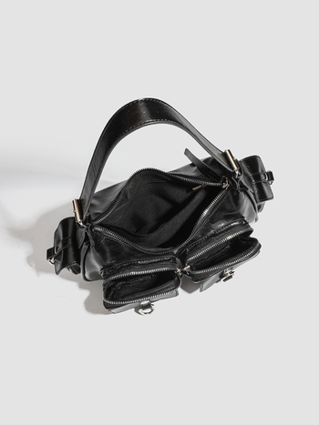 Geantă crossbody PU – formă orizontală pătrată, închidere cu fermoar, căptușeală poliester, buzunar pentru telefon