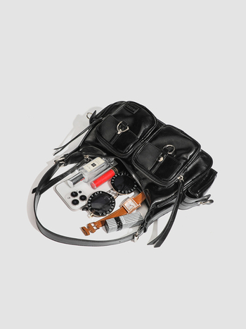 Geantă crossbody PU – formă orizontală pătrată, închidere cu fermoar, căptușeală poliester, buzunar pentru telefon