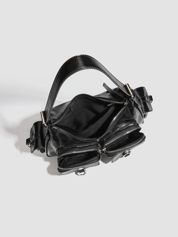 Geantă crossbody PU – formă orizontală pătrată, închidere cu fermoar, căptușeală poliester, buzunar pentru telefon