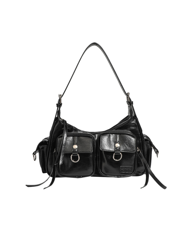 Geantă crossbody PU – formă orizontală pătrată, închidere cu fermoar, căptușeală poliester, buzunar pentru telefon