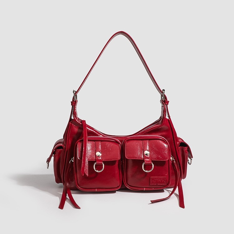 Geantă crossbody PU – formă orizontală pătrată, închidere cu fermoar, căptușeală poliester, buzunar pentru telefon