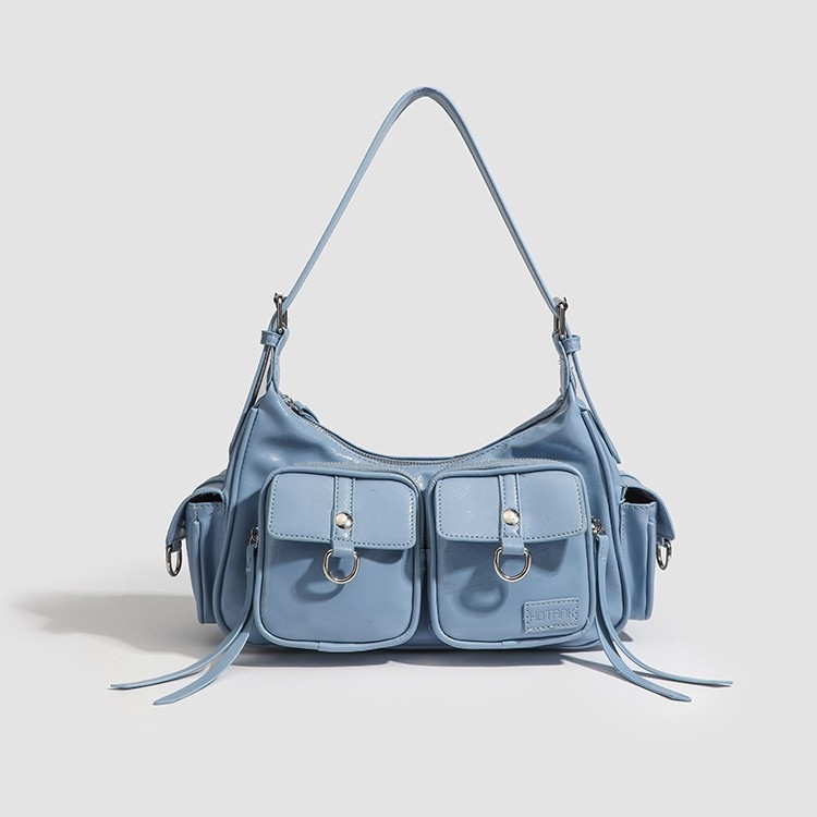 Geantă crossbody PU – formă orizontală pătrată, închidere cu fermoar, căptușeală poliester, buzunar pentru telefon