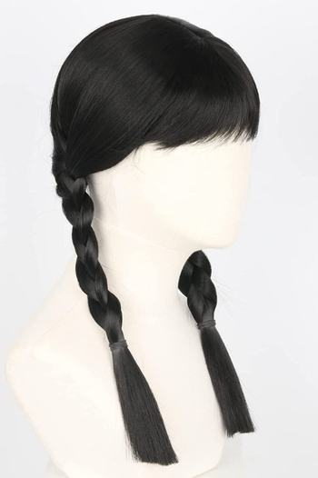 Cosplay парик — дълги плитки, дълга коса; материя на косата: K silk/p silk; технология на обработка: Mechanism; не се боядисва и не се подлага на перманент