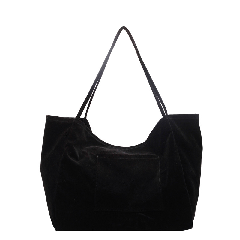 Liufan Luggage Velvet Tote táska - függőleges négyzetes forma, nyitott felső, telefonszseb, 2025 tavasz