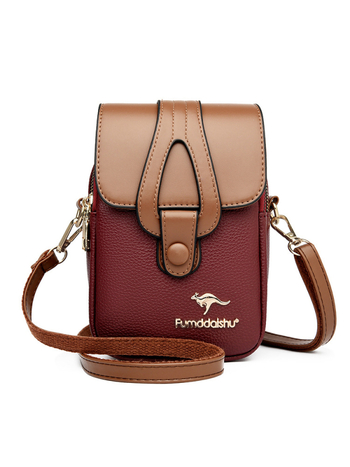 Anchi PU váll- és keresztbody táska, többrétegű rekeszek a telefon és azonosító számára, laminált cipzáras zsebbel, függőleges négyzetes forma, poliészter bélés, 2025 nyár