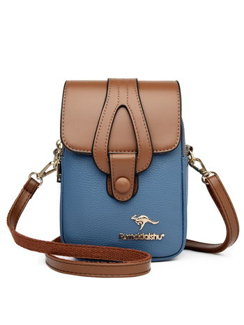 Anchi PU váll- és keresztbody táska, többrétegű rekeszek a telefon és azonosító számára, laminált cipzáras zsebbel, függőleges négyzetes forma, poliészter bélés, 2025 nyár