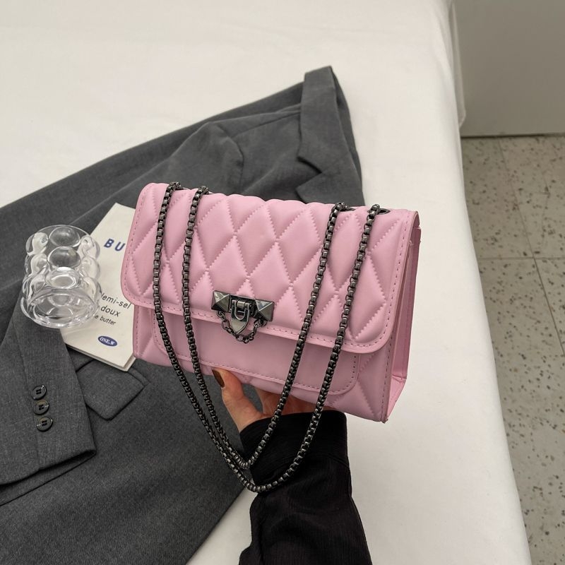 Miser PU horizontális négyzet alakú táska cipzárral, PU bélés, dupla vállpánt