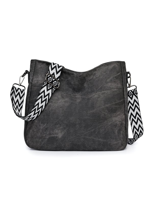 Anchi PU tote válltáska, városi stílus, horizontális négyzet alakú, cipzár, poliészter bélés